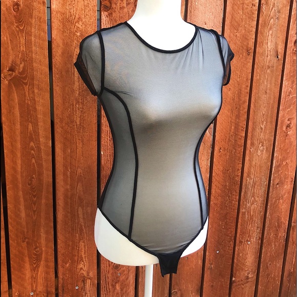 3/$30 💚 Victoria Secret - Black Sheer Bodysuit SM - Picture 2 of 10